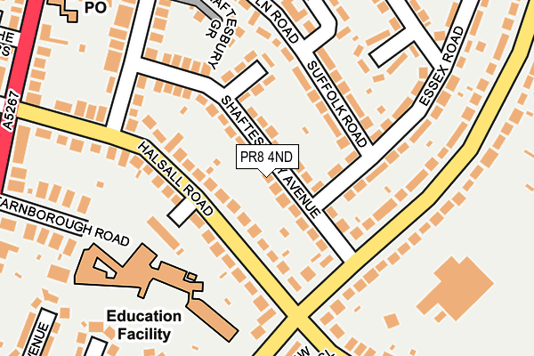 PR8 4ND map - OS OpenMap – Local (Ordnance Survey)