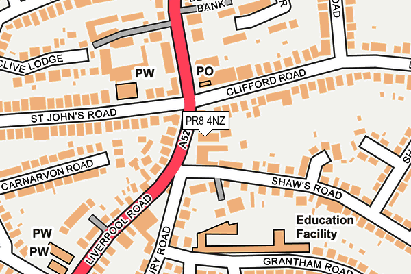 PR8 4NZ map - OS OpenMap – Local (Ordnance Survey)