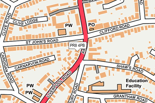 PR8 4PB map - OS OpenMap – Local (Ordnance Survey)