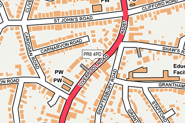 PR8 4PD map - OS OpenMap – Local (Ordnance Survey)