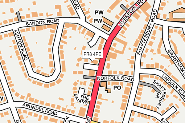PR8 4PE map - OS OpenMap – Local (Ordnance Survey)