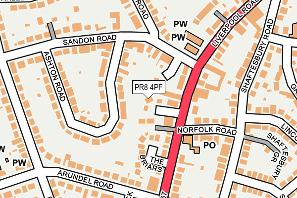 PR8 4PF map - OS OpenMap – Local (Ordnance Survey)