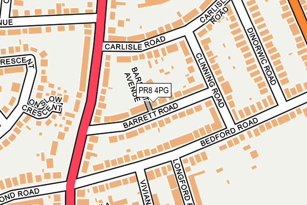 PR8 4PG map - OS OpenMap – Local (Ordnance Survey)