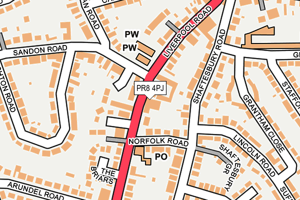 PR8 4PJ map - OS OpenMap – Local (Ordnance Survey)