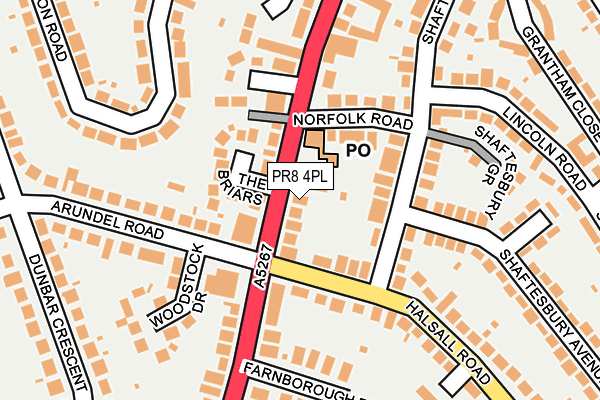 PR8 4PL map - OS OpenMap – Local (Ordnance Survey)