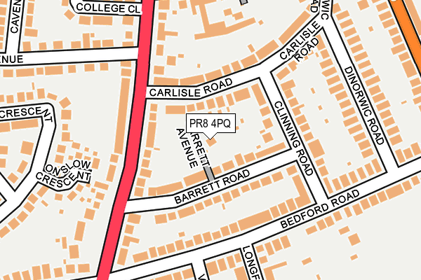 PR8 4PQ map - OS OpenMap – Local (Ordnance Survey)