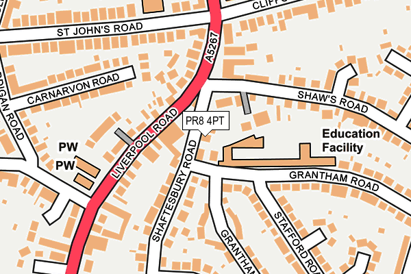 PR8 4PT map - OS OpenMap – Local (Ordnance Survey)