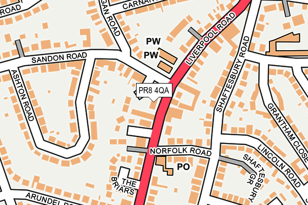 PR8 4QA map - OS OpenMap – Local (Ordnance Survey)