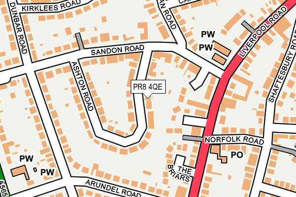 PR8 4QE map - OS OpenMap – Local (Ordnance Survey)