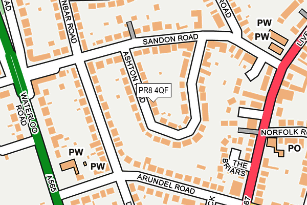 PR8 4QF map - OS OpenMap – Local (Ordnance Survey)