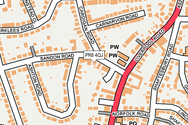 PR8 4QJ map - OS OpenMap – Local (Ordnance Survey)