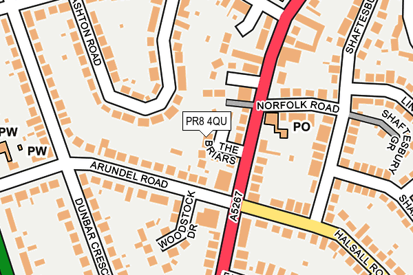 PR8 4QU map - OS OpenMap – Local (Ordnance Survey)