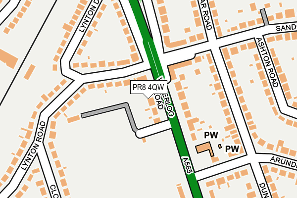 PR8 4QW map - OS OpenMap – Local (Ordnance Survey)