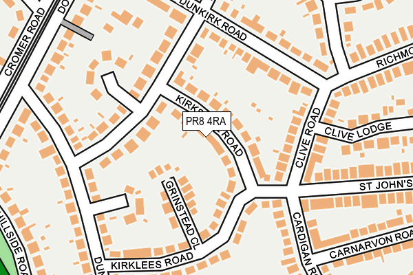 PR8 4RA map - OS OpenMap – Local (Ordnance Survey)