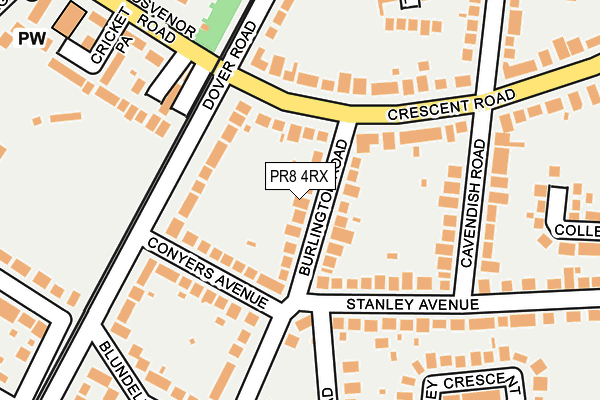 PR8 4RX map - OS OpenMap – Local (Ordnance Survey)