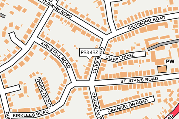 PR8 4RZ map - OS OpenMap – Local (Ordnance Survey)