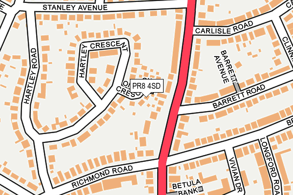 PR8 4SD map - OS OpenMap – Local (Ordnance Survey)