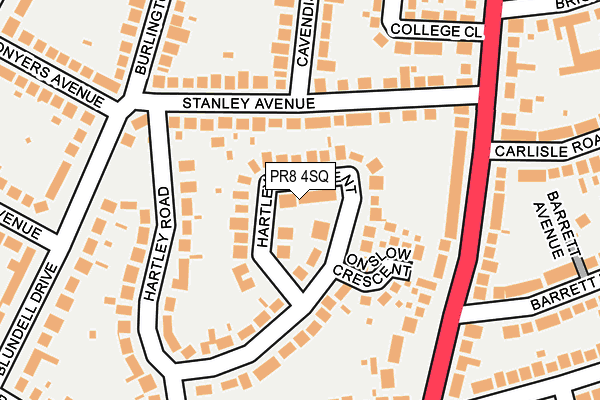 PR8 4SQ map - OS OpenMap – Local (Ordnance Survey)