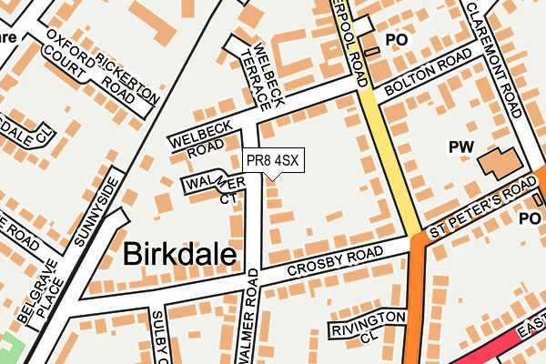 PR8 4SX map - OS OpenMap – Local (Ordnance Survey)