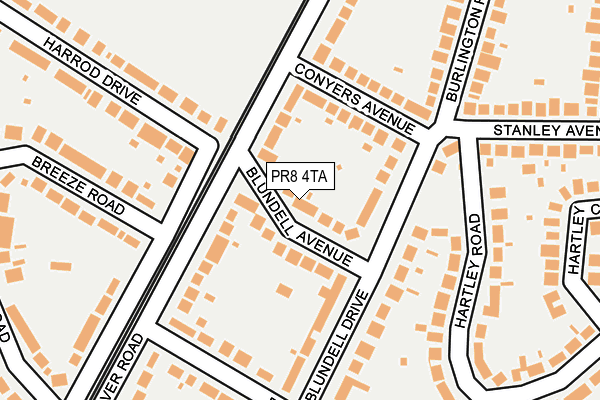 PR8 4TA map - OS OpenMap – Local (Ordnance Survey)