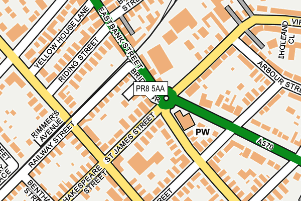 PR8 5AA map - OS OpenMap – Local (Ordnance Survey)
