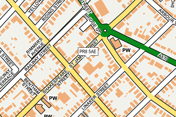 PR8 5AE map - OS OpenMap – Local (Ordnance Survey)