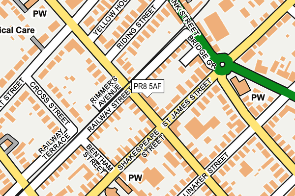 PR8 5AF map - OS OpenMap – Local (Ordnance Survey)