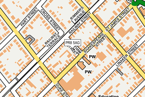 PR8 5AG map - OS OpenMap – Local (Ordnance Survey)