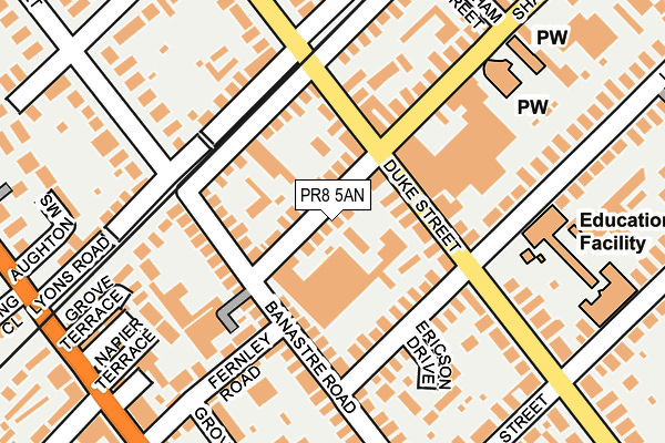 PR8 5AN map - OS OpenMap – Local (Ordnance Survey)