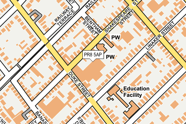 PR8 5AP map - OS OpenMap – Local (Ordnance Survey)