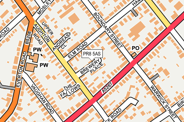 PR8 5AS map - OS OpenMap – Local (Ordnance Survey)