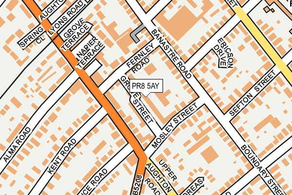 PR8 5AY map - OS OpenMap – Local (Ordnance Survey)