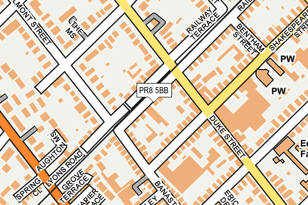 PR8 5BB map - OS OpenMap – Local (Ordnance Survey)