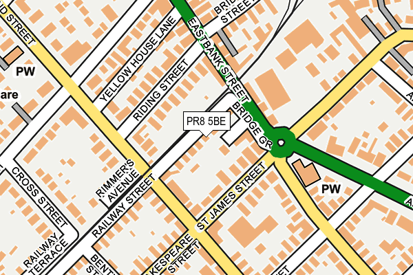 PR8 5BE map - OS OpenMap – Local (Ordnance Survey)