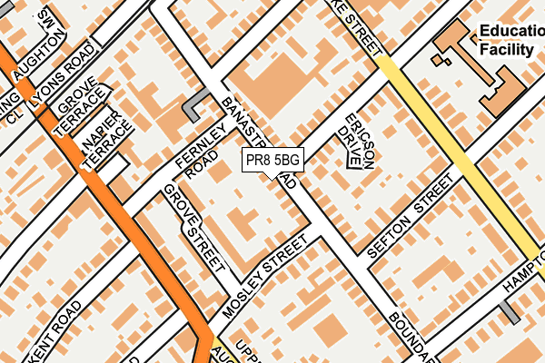 PR8 5BG map - OS OpenMap – Local (Ordnance Survey)