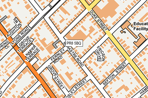 PR8 5BQ map - OS OpenMap – Local (Ordnance Survey)