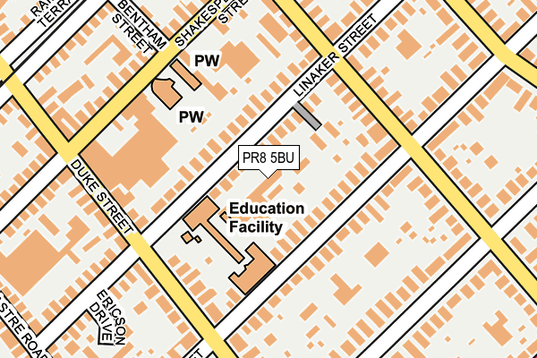PR8 5BU map - OS OpenMap – Local (Ordnance Survey)