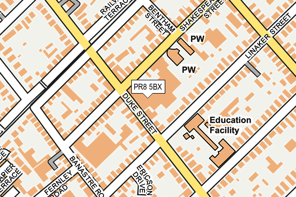 PR8 5BX map - OS OpenMap – Local (Ordnance Survey)
