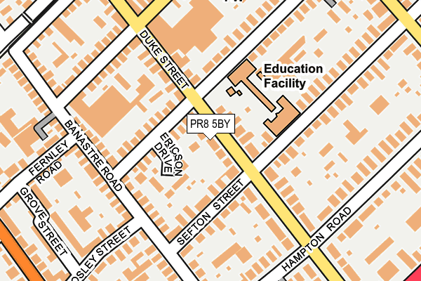 PR8 5BY map - OS OpenMap – Local (Ordnance Survey)