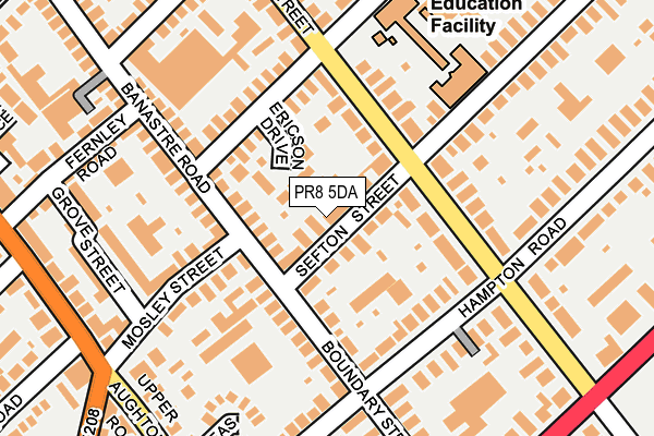 PR8 5DA map - OS OpenMap – Local (Ordnance Survey)