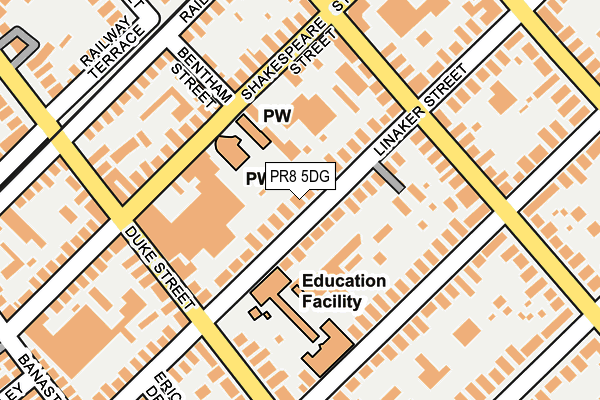 PR8 5DG map - OS OpenMap – Local (Ordnance Survey)