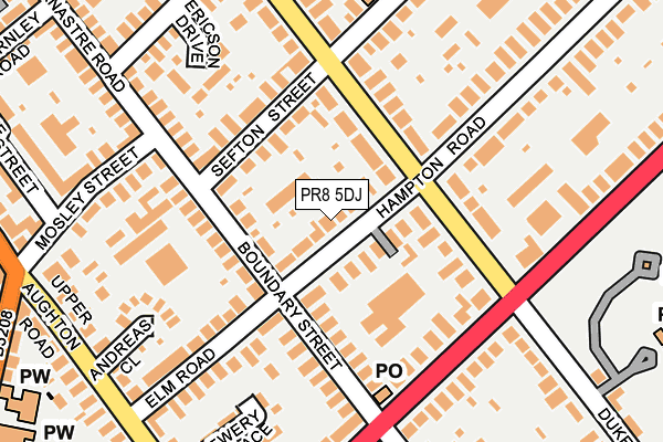 PR8 5DJ map - OS OpenMap – Local (Ordnance Survey)