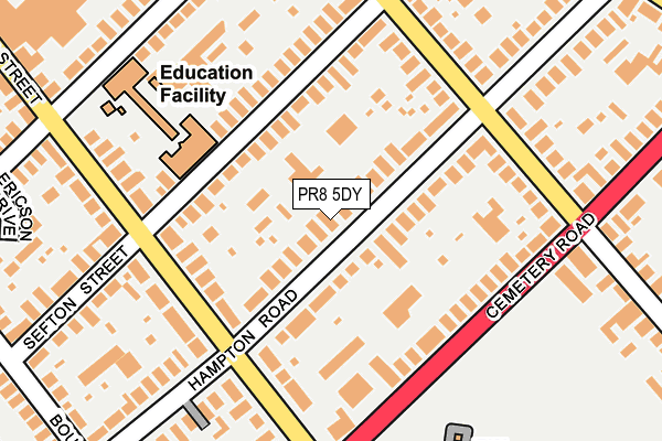 PR8 5DY map - OS OpenMap – Local (Ordnance Survey)