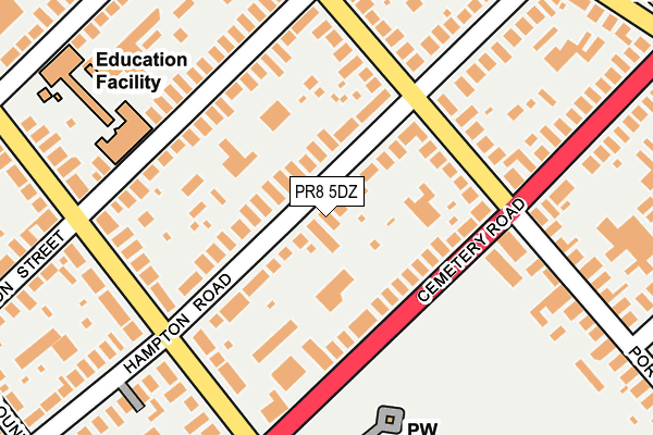 PR8 5DZ map - OS OpenMap – Local (Ordnance Survey)