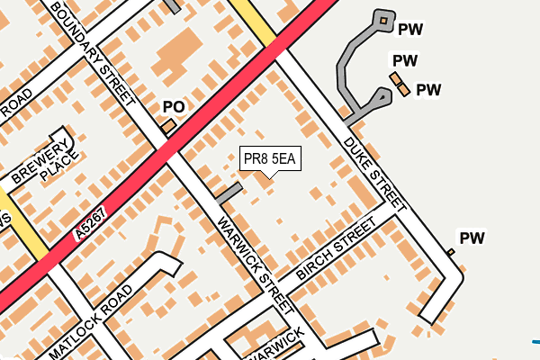 PR8 5EA map - OS OpenMap – Local (Ordnance Survey)