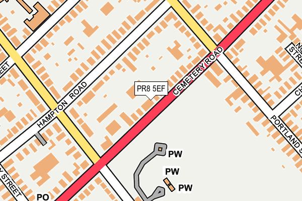 PR8 5EF map - OS OpenMap – Local (Ordnance Survey)