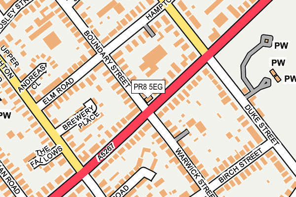 PR8 5EG map - OS OpenMap – Local (Ordnance Survey)