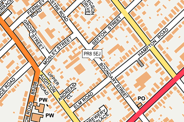 PR8 5EJ map - OS OpenMap – Local (Ordnance Survey)