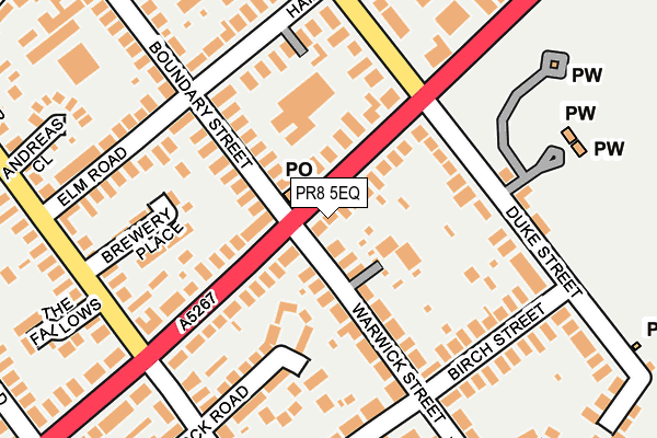 PR8 5EQ map - OS OpenMap – Local (Ordnance Survey)