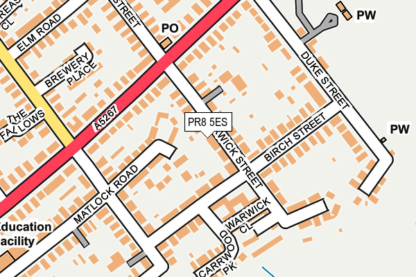 PR8 5ES map - OS OpenMap – Local (Ordnance Survey)